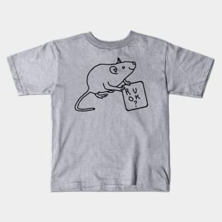 Rat Wants to Know Are You Okay Minimal Outline Kids T-Shirt